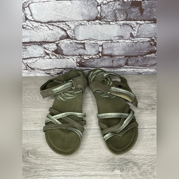 Olive Green Women's Sandals - Picture 1 of 4